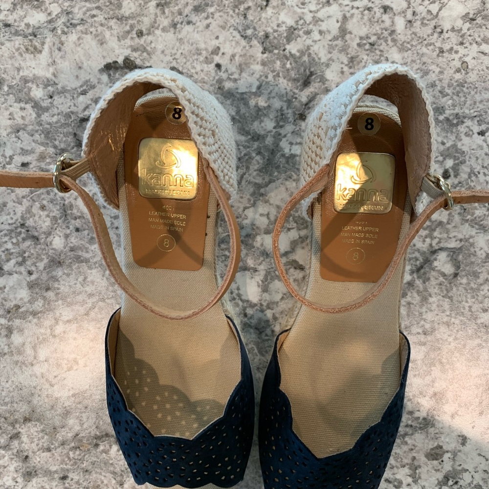 Sold New Kanna Blue Suede Platform Espadrilles. 8 - Picture 2 of 12